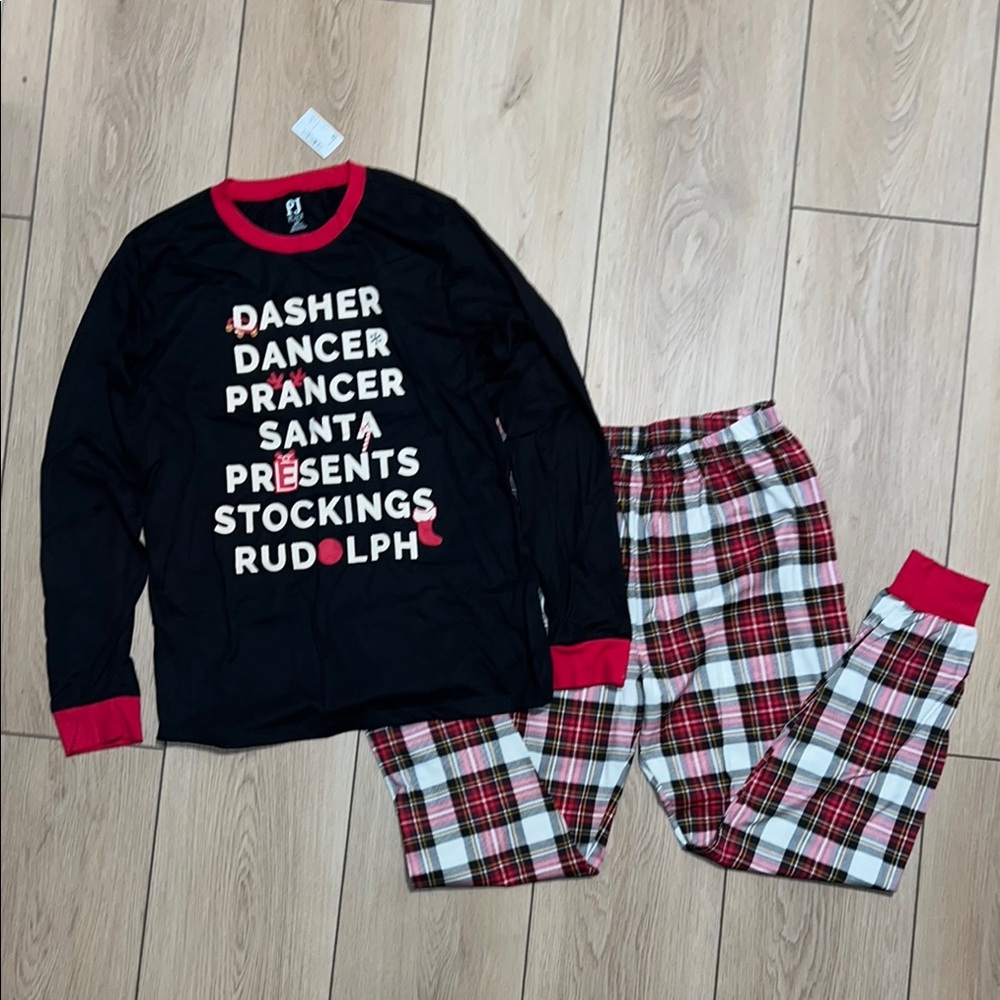 NWT - PJ Place Cozy Black and Red Pajama Set with Plaid Pants